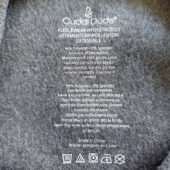 Cuddl Duds Women's Grey Crew Neck Long Sleeve Sleep Wear Shirt Top Siz M - Picture 6 of 7